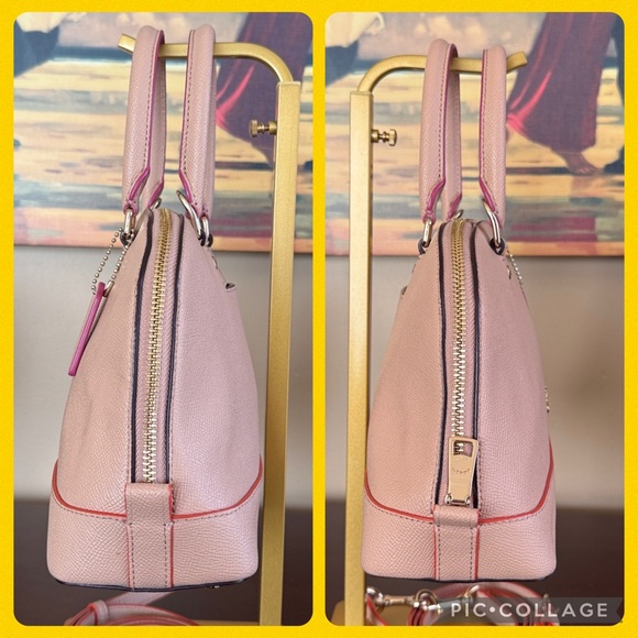 COACH F13310 MINI SIERRA NUDE PINK MULTI CROSSGRAIN LEATHER SATCHEL 🌟EUC🌟 - Picture 6 of 17